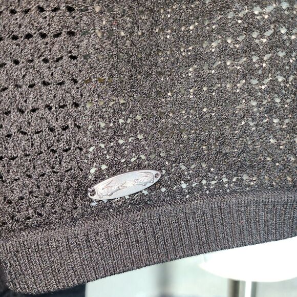 LACOSTE MALANDRINO Colab sz S black open front cardigan sweater open knit - Picture 5 of 7